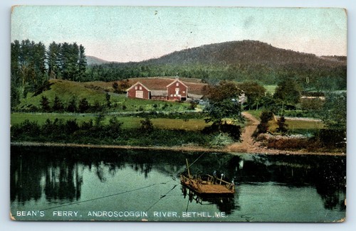 Postcard Bean's Ferry, Androscoggin River, Bethel Maine A134 #1