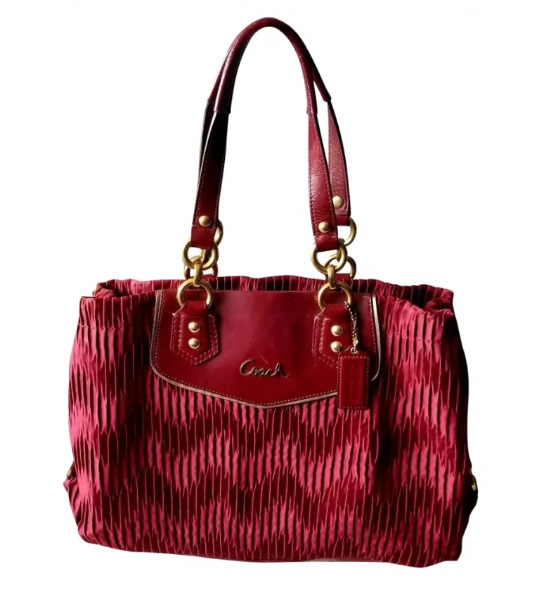 Coach Garnet Red Gathered Leather Zip Top Tote/Shoulder Bag | eBay