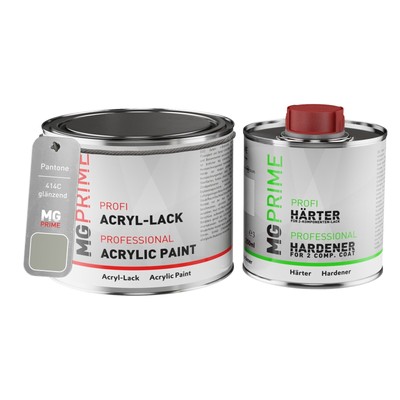 Pantone 414C Grey Acryl Lack glänzend 0,75 Liter 750 ml Dose inkl. Härter