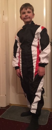 Tuta Go Kart Cordura - Rosso-Nero-Bianco - Tutte le taglie (guanti regalo gratuiti e proiettile) - Foto 8 di 10