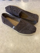 Toms W7 Black Lace/Crochet - Type Flats Slippers Women  s Shoes