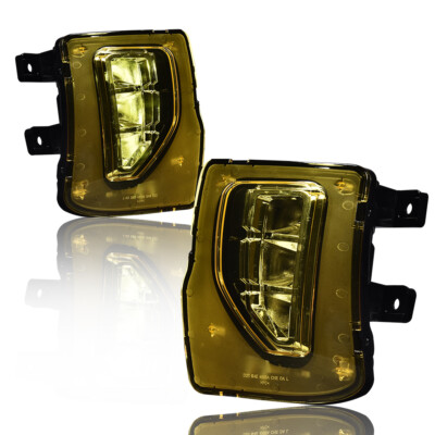 YELLOW LENS LED FOG LIGHTS DRIVING LAMPS FIT FOR 2016-2018 CHEVY SILVERADO 1500