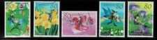 Japan 2011 Spring Greetings Fairies Flowers 80Y Complete Used Set Sc# 3304  a-e