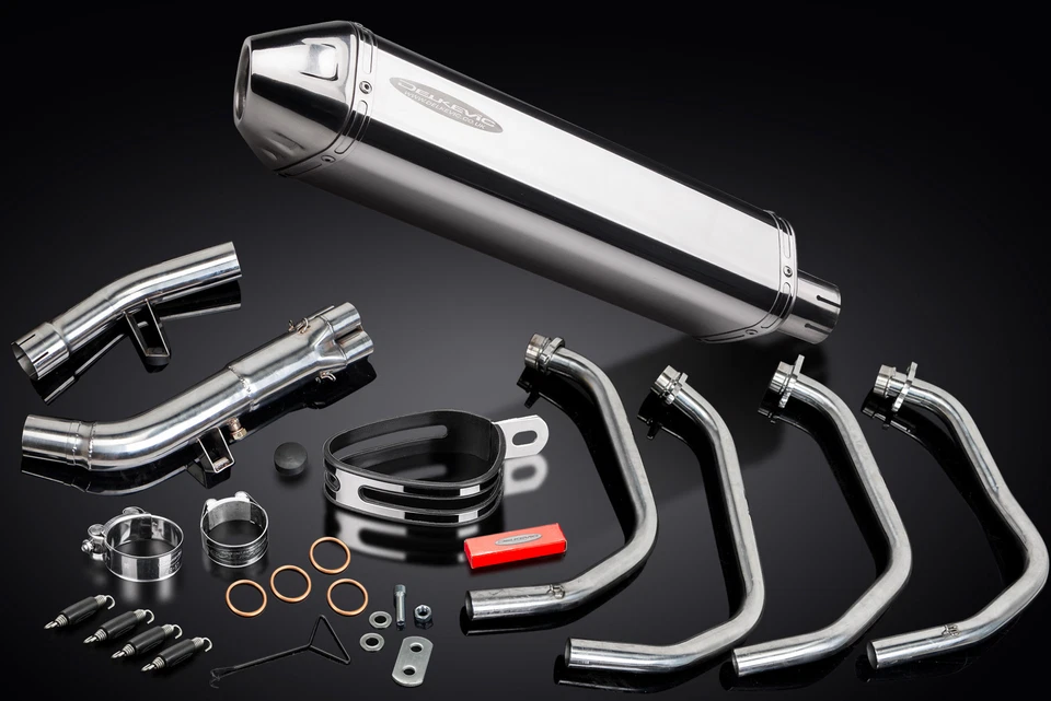 Silenciador de escape completo Suzuki GSX650 Katana 650 07-16 4-1 17" tri-ovalado de acero inoxidable Foto 4 de 4