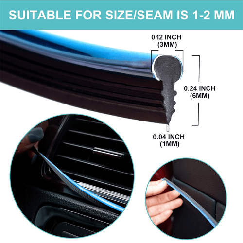 16ft/5M Car Interior Door Gap Edge Line Insert Molding Trim Decor Strip + Tool - Picture 9 of 24