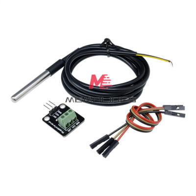 DS18B20 WaterProof Temperature Sensor Module Probe+Terminal Adapter For Arduino