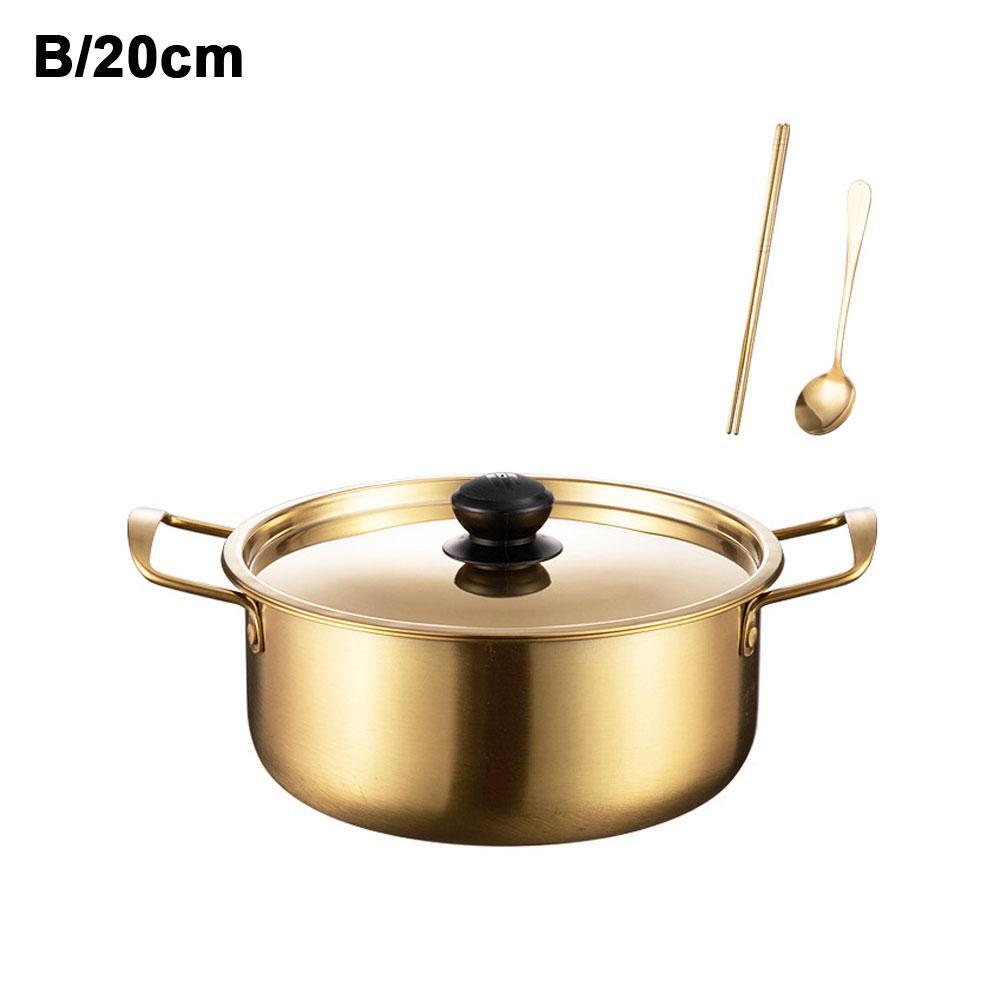 Kleiner schneller koreanischer Suppentopf mit Deckel Ramen Topf Kochgeschirr^θ