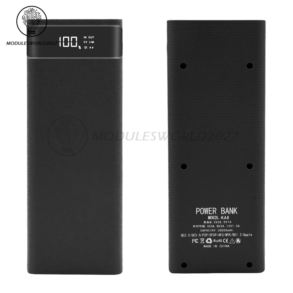 5V USB 18650 Power Bank Case with 8-Section Fast Charging and Discharge Protection