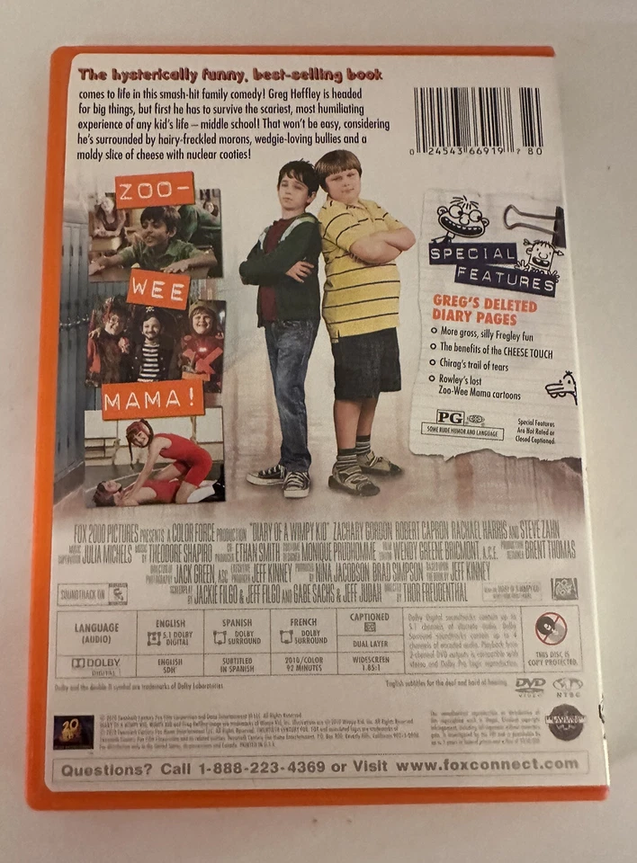 DIARY of a Wimpy Kid DVD “Great Condition” FREE SHIPPING  - Image 2 of 2