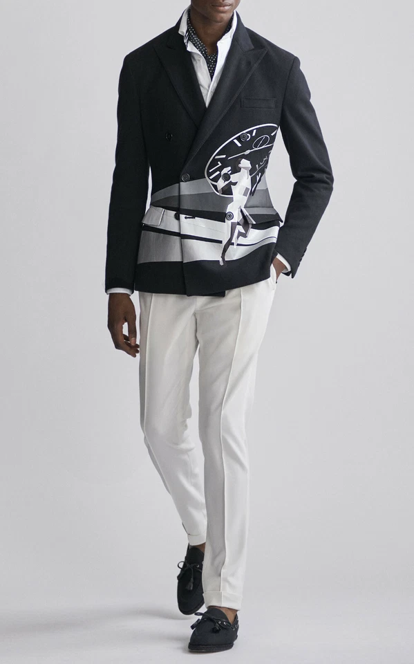 Chaqueta Blazer Ralph Lauren Etiqueta Púrpura RLX Hadley Art Deco 46 R Nueva $3995 Foto 2 de 4