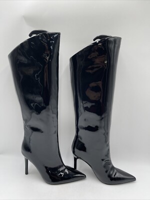 NWB Steve Madden Women's Sarina Knee High Boot, Black Patent Size 6.5M