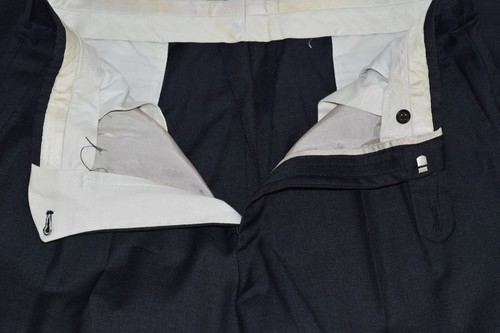 Belvest Sharkskin Men 2 Piece Gray Suit Jacket Size 42L Pant 35x32 Dual Vent - Picture 8 of 10