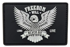 Freedom Never Die Eagle Patch [3.0 X 2.0 -PVC Rubber -Hook Fastener -FD5]