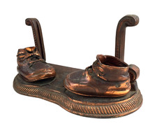 Vintage Bronze/Copper Clad Baby Shoe Picture Frame Base/Holder, 1950s-60's