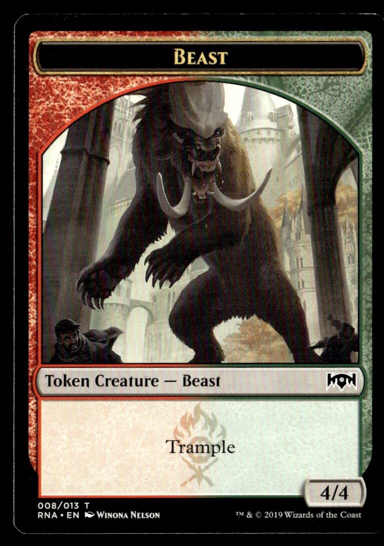 2019 Ravnica Allegiance Common Beast Token Card #8 MTG