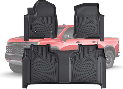 Floor Mats for 2019-2026 Chevy Silverado GMC Sierra 1500 Crew Cab, Chevrolet Sil