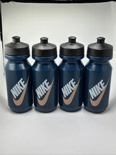 (QTY 4) Nike Squeeze BIG MOUTH BIDON 22oz Blue / Valerian Water Bottle MSRP $32