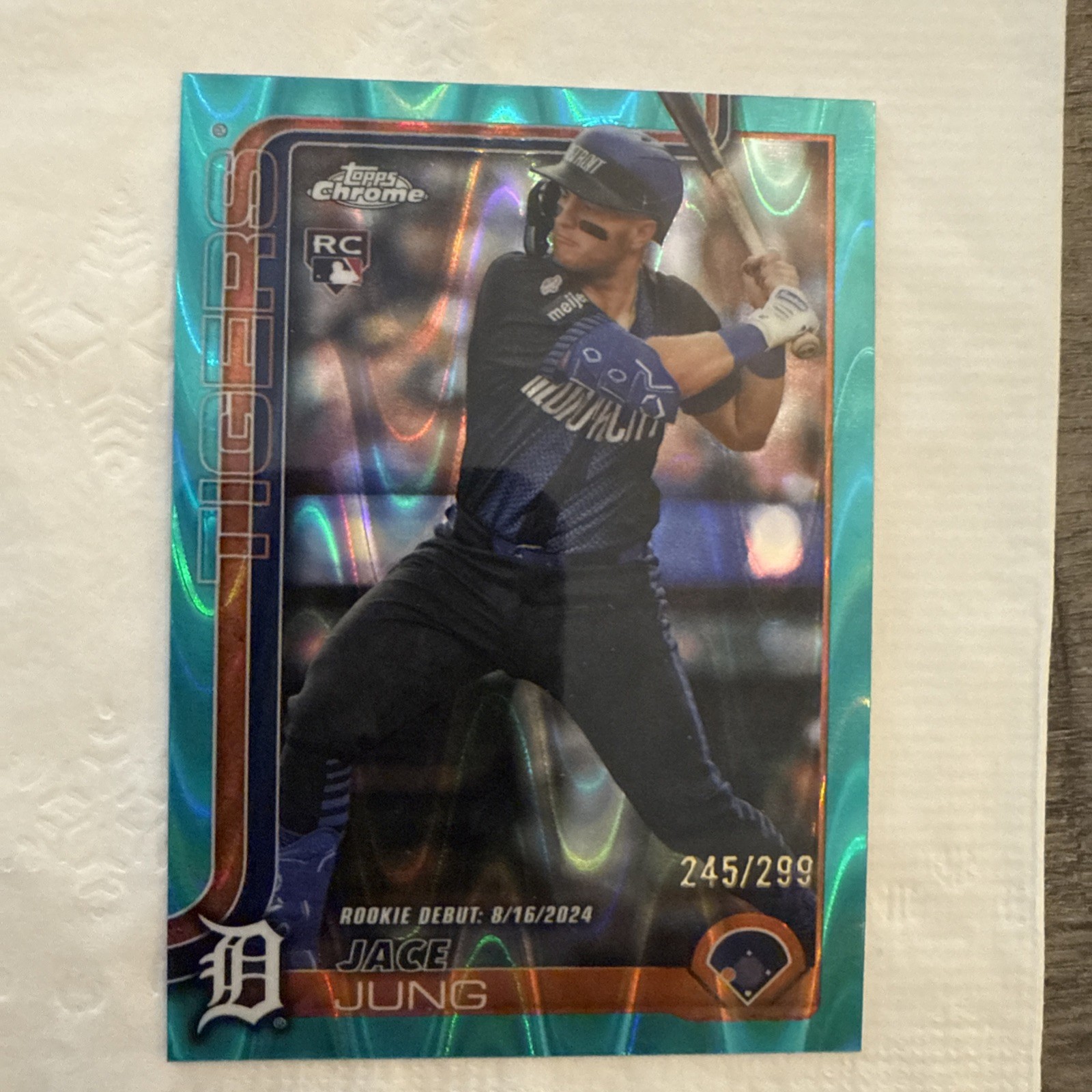 Jace Jung 2025 Topps Chrome Update #USC121 Teal Refractor Rookie RC /299