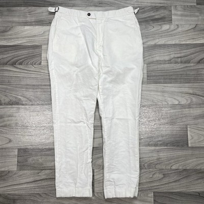 Spier & Mackay Wool Pants Men s 32 x 27 White Slim Trousers Waist Adjuster