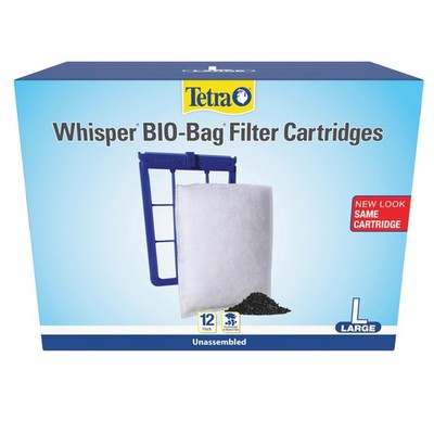 Tetra Whisper Bio Bag Large Filter Cartridges for Aquariums 12 Count Unassembled