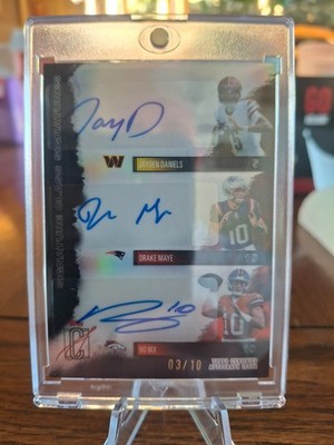 Topps Signature Class Triple Sig Jayden Daniels Maye Nix #SCTS-JDB 3/10 2025