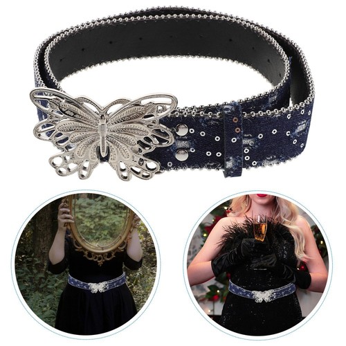 Ceinture Denim Rétro Aux Femmes Robe Ceintures Taille Large Pour Les