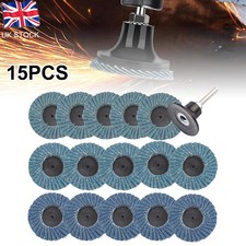 15Pcs 2in Flap Sanding Disc Mini Grinding Wheel Metal Rust Removal 40/60/80 Grit 0.80 per disc