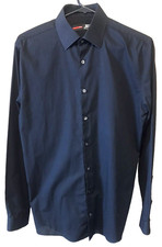 JF J. Ferrar Dress Shirt, Black, Slim Fit, Long Sleeve, Size M 15-15 1/2 34-35