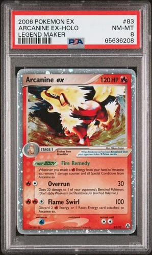 Pokemon Arcanine EX Holo Legend Maker 83/92 PSA 8