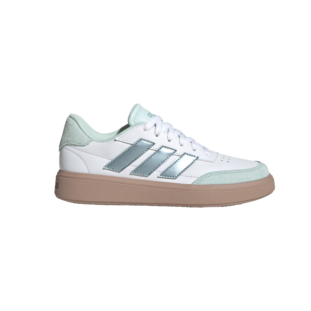 adidas Courtblock Lace Up  Youth Girls White Sneakers Casual Shoes JH8565