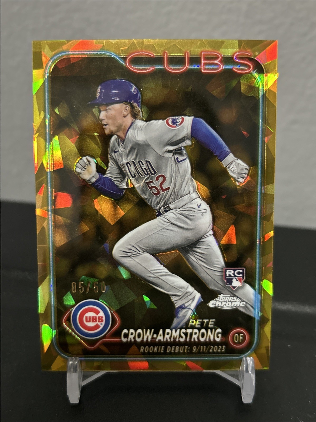 2024 Topps Chrome Update Sapphire Pete Crow-Armstrong Rookie Debut Gold /50