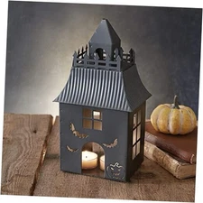 CTW Home Collection Metal Dracula's Tower Halloween Luminary, 10-inch Height, 