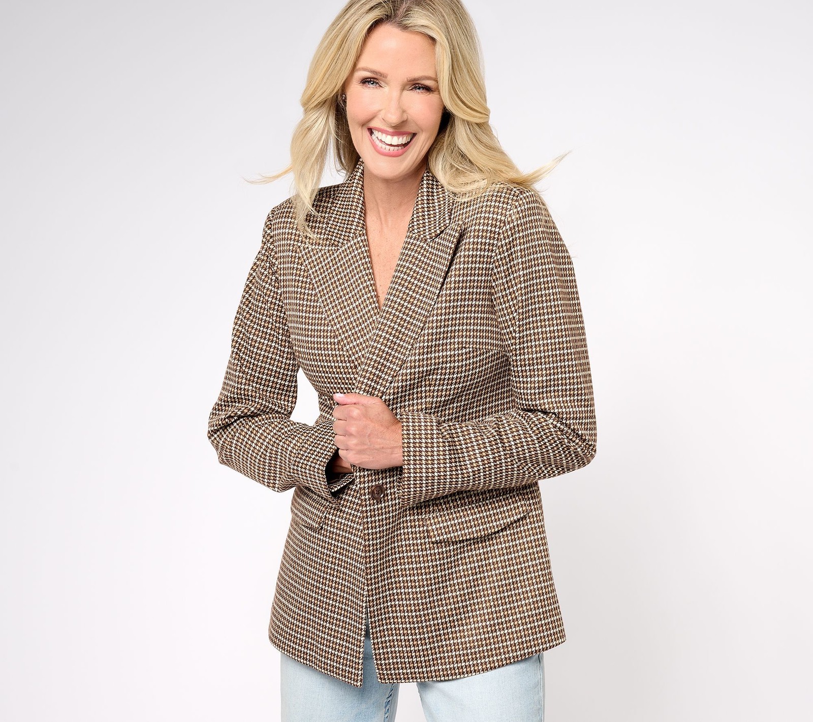 Studio Park Women's Plus Sz Jacket 1X Blazer Medium Grey Heather A608666