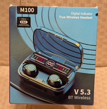 TWS M100 BLUETOOTH EARBUDS Waterproof Bluetooth5.3 Noise Cancelling Wireless NEW