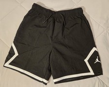 Jordan Boys Athletic Shorts Sz M Black Nylon woven New With Tags