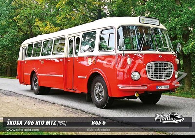 Postkarte BUS Nr. 06 - ŠKODA 706 RTO MTZ (1970)