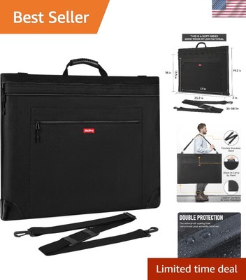 Versatile 18x24 Nylon Art Portfolio Bag with Multiple Pockets for Organization