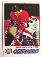 77 78 TOPPS HOCKEY PETER MAHOVLICH #205 CANADIENS