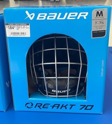 NEW! Bauer RE-AKT 70 Hockey Helmet Combo (Senior Medium)