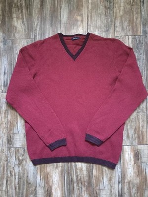 Men Massimo Dutti Sweater Burgundy Wool 40 /L / 48