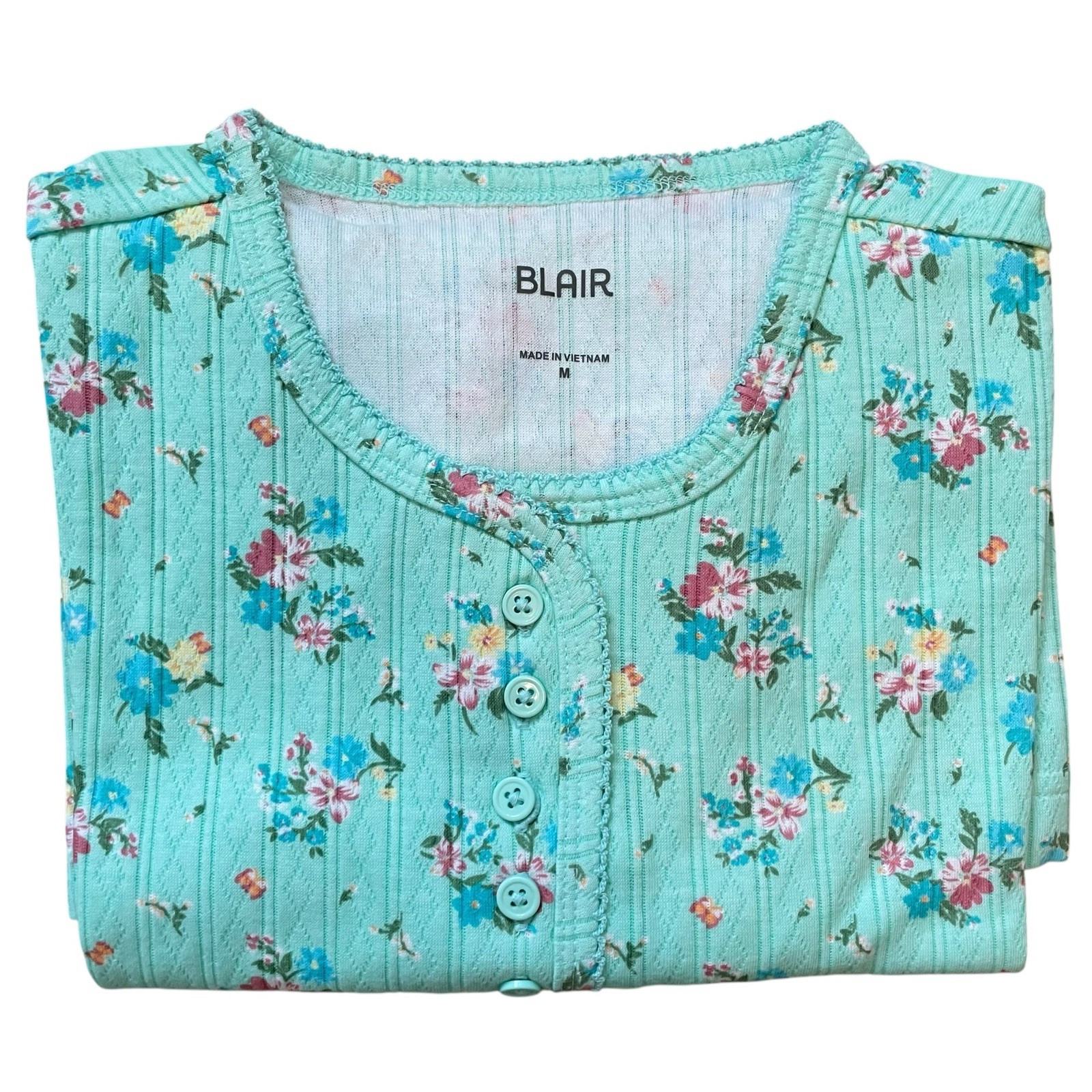 NEW Lot Of 4 Blair Short Sleeve Tops Size Medium Floral Buttons Summer Casual