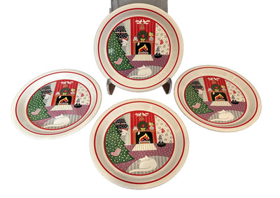 4 Noritake Epoch Twas the Night Before Christmas 7 1/4'' Dessert Plates Korea