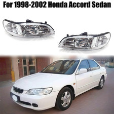 1pair Crystal Clear Lens Corner Headlights Headlamps For 1998-2002 Honda Accord