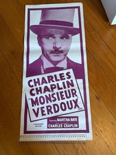 Vintage Original 1947 Charlie Chaplin Poster Monsieur Verdoux Great Condition