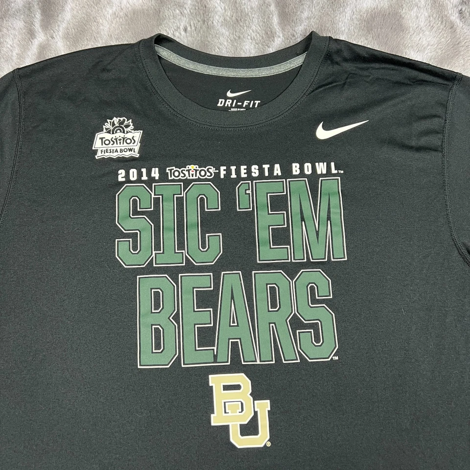 Camisa Baylor Bears Para Hombre Extra Grande Negra Nike Fiesta Bowl Fútbol Universitario Foto 3 de 4