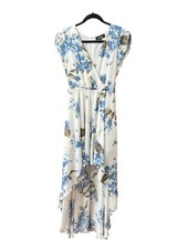 Lulus French Countryside White Floral Print High-Low Dress Size Small