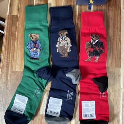 NWT POLO Ralph Lauren 3 pair men's trouser socks in box $52