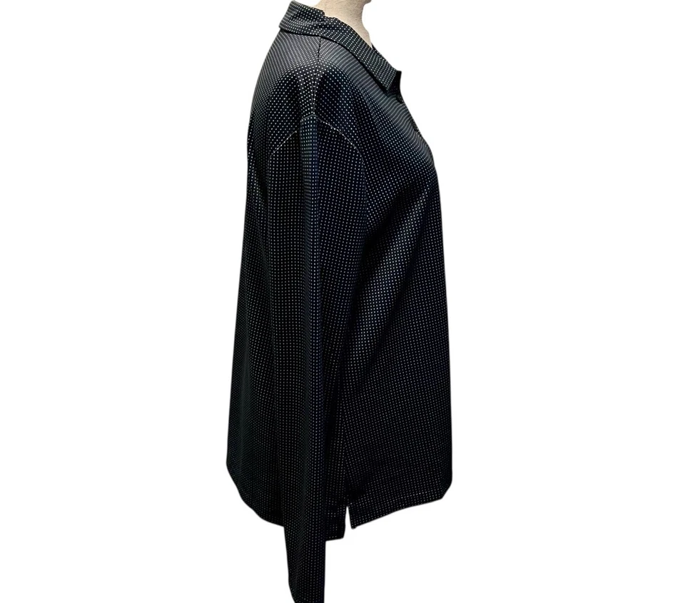 Nike гольф 3 кнопки Dri Fit рубашка-поло женщин синий белый горошек печать длинные рукава - Изображение 4 из 4