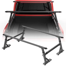 Adjustable Aluminum Full Size Trunk Bed Pickup Truck Ladder Rack 800lbs Black