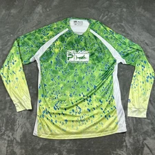 Pelagic Shirt Mens Large Long Sleeve VaporTek Fishing UV Protection Graphic